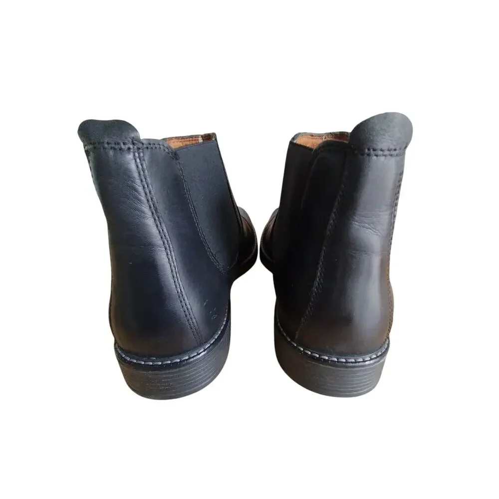 NWO Quirelli Mens Black Borrego Leather Casual Office Wear Booties size 8‎